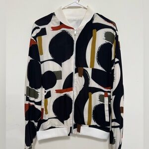 Zara Multicolor Abstract Bomber Jacket